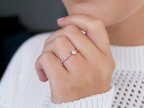 Engagement ring Devotion in 14K white gold with diamond 0.20ct D/IF