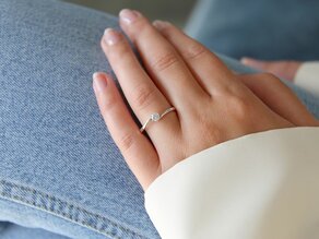 Engagement ring Devotion in 14K white gold with diamond 0.20ct D/IF