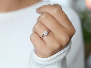 Engagement ring Devotion in 18K white gold with diamond 1.00ct H/SI