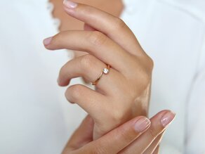 Engagement ring Devotion in 18K rosé gold with diamond 0.10ct G/SI