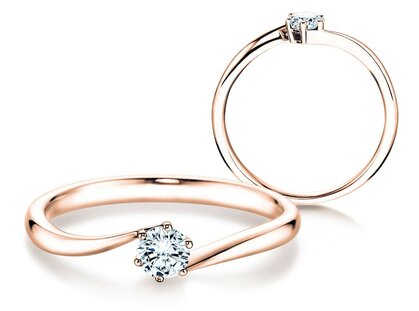 Engagement ring Devotion in 14K rosé gold with diamond 0.25ct H/SI