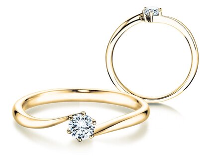 Engagement ring Devotion in 14K yellow gold with lab-grown diamond 0.25ct E/VS