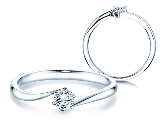 Engagement ring Devotion in 9K white gold with diamond 0.25ct H/SI
