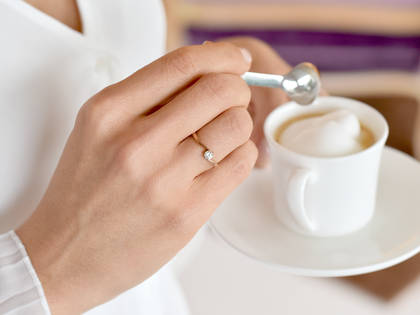 Engagement ring Devotion in 14K rosé gold with lab-grown diamond 0.25ct E/VS