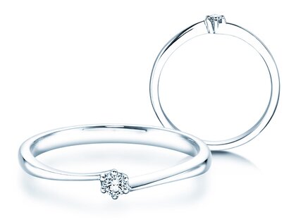 Engagement ring Devotion in silver 925/- with diamond 0.05ct D/IF