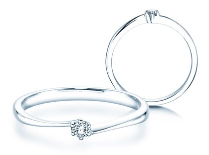 Engagement ring Devotion in 14K white gold with diamond 0.05ct G/SI