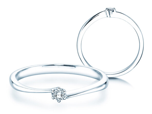 Engagement ring Devotion in silver 925/- with diamond 0.05ct D/IF