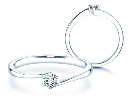 Engagement ring Devotion in 18K white gold with diamond 0.10ct H/SI