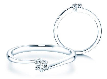 Engagement ring Devotion in silver 925/- with diamond 0.10ct G/SI