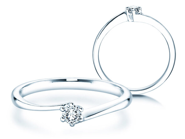 Engagement ring Devotion in 18K white gold with diamond 0.10ct H/SI