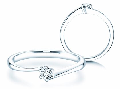 Engagement ring Devotion in 18K white gold with diamond 0.10ct G/SI