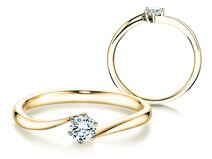 Engagement ring Devotion in 14K yellow gold with diamond 0.25ct G/SI
