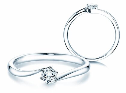 Engagement ring Devotion in platinum 950/- with diamond 0.25ct G/SI