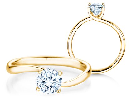 Engagement ring Devour in 9K yellow gold with lab-grown diamond 1.00ct E/VS