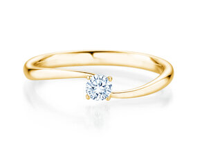 Engagement ring Devour in 14K yellow gold with lab-grown diamond 0.15ct E/VS