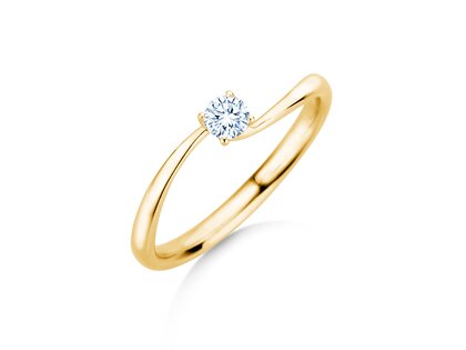 Engagement ring Devour in 14K yellow gold with lab-grown diamond 0.15ct E/VS
