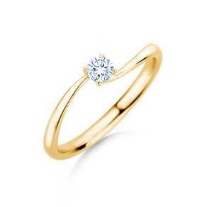 Engagement ring Devour in 14K yellow gold with lab-grown diamond 0.15ct E/VS
