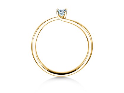 Engagement ring Devour in 14K yellow gold with lab-grown diamond 0.15ct E/VS