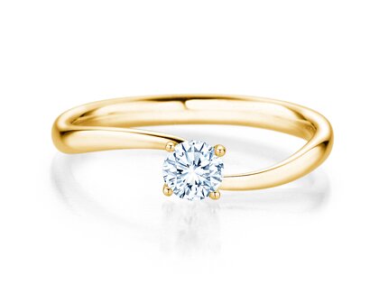 Engagement ring Devour in 9K yellow gold with lab-grown diamond 0.25ct E/VS
