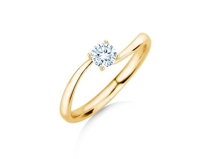 Engagement ring Devour in 9K yellow gold with lab-grown diamond 0.25ct E/VS