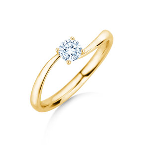 Engagement ring Devour in 9K yellow gold with lab-grown diamond 0.25ct E/VS
