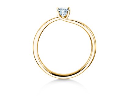 Engagement ring Devour in 9K yellow gold with lab-grown diamond 0.25ct E/VS
