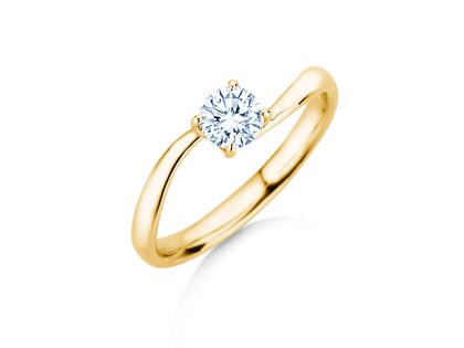 Engagement ring Devour in 9K yellow gold with lab-grown diamond 0.50ct E/VS