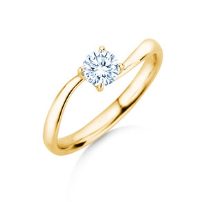 Engagement ring Devour in 9K yellow gold with lab-grown diamond 0.50ct E/VS