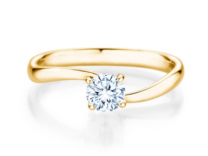 Engagement ring Devour in 9K yellow gold with lab-grown diamond 0.50ct E/VS