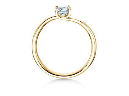 Engagement ring Devour in 9K yellow gold with lab-grown diamond 0.50ct E/VS