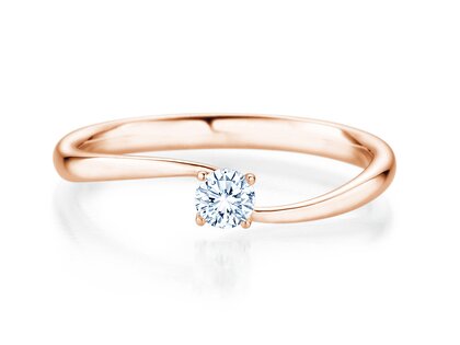 Engagement ring Devour in 9K rosé gold with lab-grown diamond 0.15ct E/VS