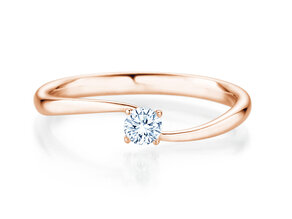 Engagement ring Devour in 9K rosé gold with lab-grown diamond 0.15ct E/VS