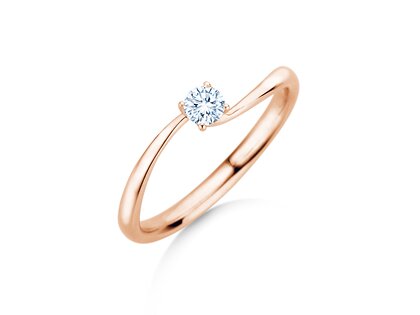 Engagement ring Devour in 9K rosé gold with lab-grown diamond 0.15ct E/VS