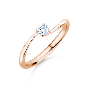 Engagement ring Devour in 9K rosé gold with lab-grown diamond 0.15ct E/VS