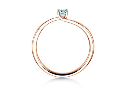 Engagement ring Devour in 9K rosé gold with lab-grown diamond 0.15ct E/VS