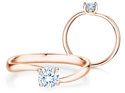 Engagement ring Devour in 14K rosé gold with lab-grown diamond 0.50ct E/VS