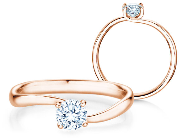 Engagement ring Devour in 14K rosé gold with lab-grown diamond 0.50ct E/VS