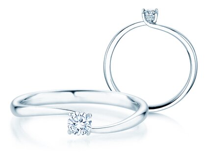 Engagement ring Devour in silver 925/- with lab-grown diamond 0.15ct E/VS