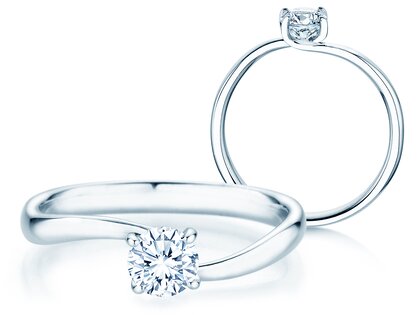 Engagement ring Devour in 14K white gold with lab-grown diamond 0.50ct D/IF