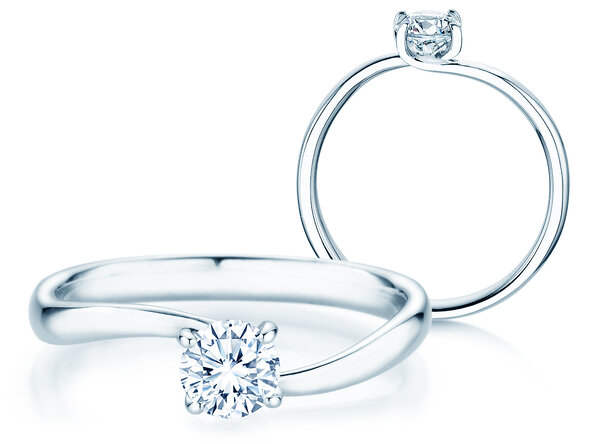 Engagement ring Devour in 14K white gold with lab-grown diamond 0.50ct D/IF