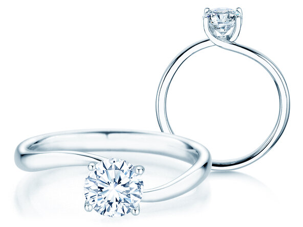 Engagement ring Devour in 9K white gold with lab-grown diamond 1.00ct E/VS