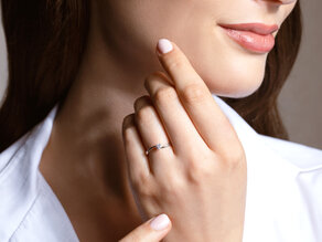 Engagement ring Devour in silver 925/- with lab-grown diamond 0.15ct E/VS