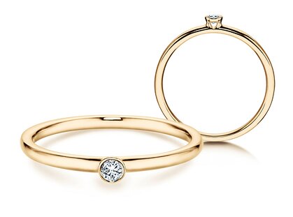 Engagement ring Eternal in 9K yellow gold with diamond 0.05ct G/SI