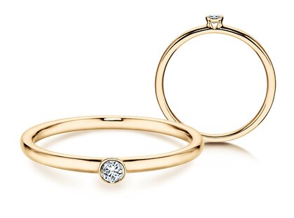 Engagement ring Eternal in 14K yellow gold with diamond 0.05ct G/SI