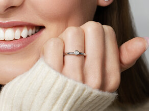 Engagement ring Eternal in silver 925/- with diamond 0.10ct G/SI