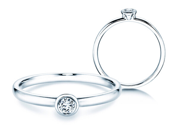 Engagement ring Eternal in silver 925/- with diamond 0.10ct G/SI