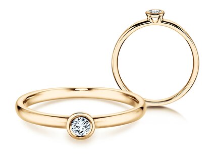 Engagement ring Eternal in 14K yellow gold with diamond 0.10ct H/SI