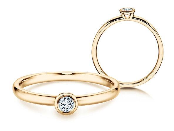 Engagement ring Eternal in 14K yellow gold with diamond 0.10ct H/SI