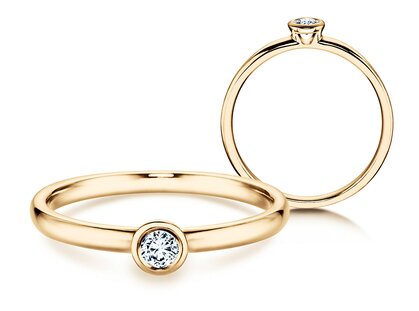 Engagement ring Eternal in 18K yellow gold with diamond 0.10ct G/SI