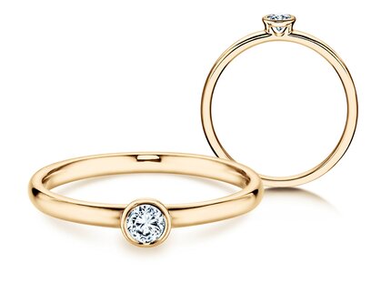 Engagement ring Eternal in 9K yellow gold with diamond 0.15ct G/SI